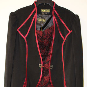 Black and Burgundy Full Lenght Church Suit